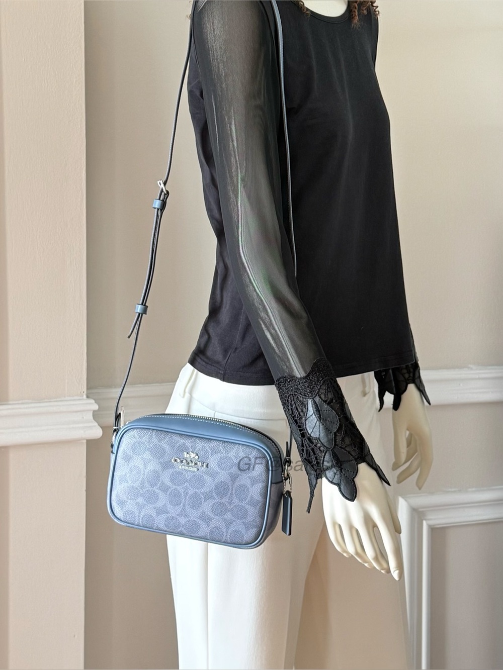 NWT Coach Mini Jamie Camera Bag In Signature Crossbody Chambray Blue CY752 - Picture 3 of 11